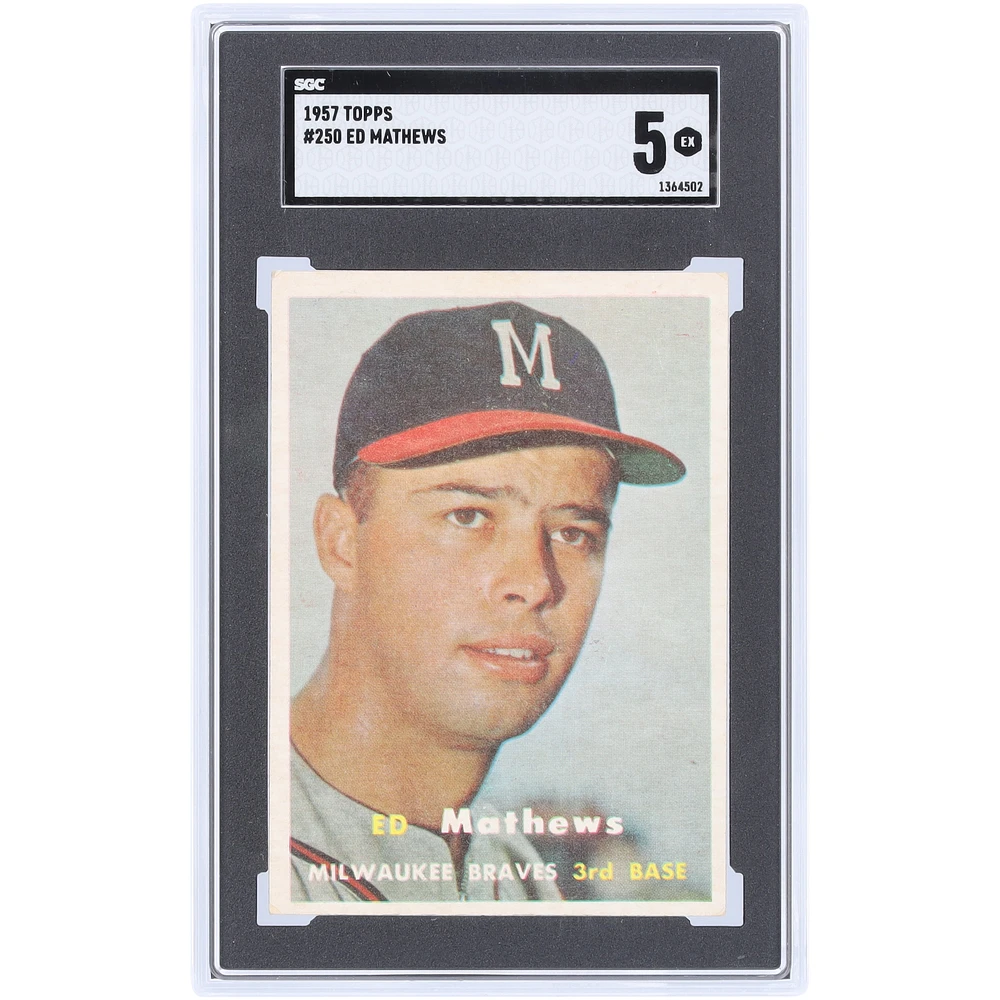 Ed Mathews Milwaukee Braves 1957 Topps #250 SGC Carte authentifiée 5