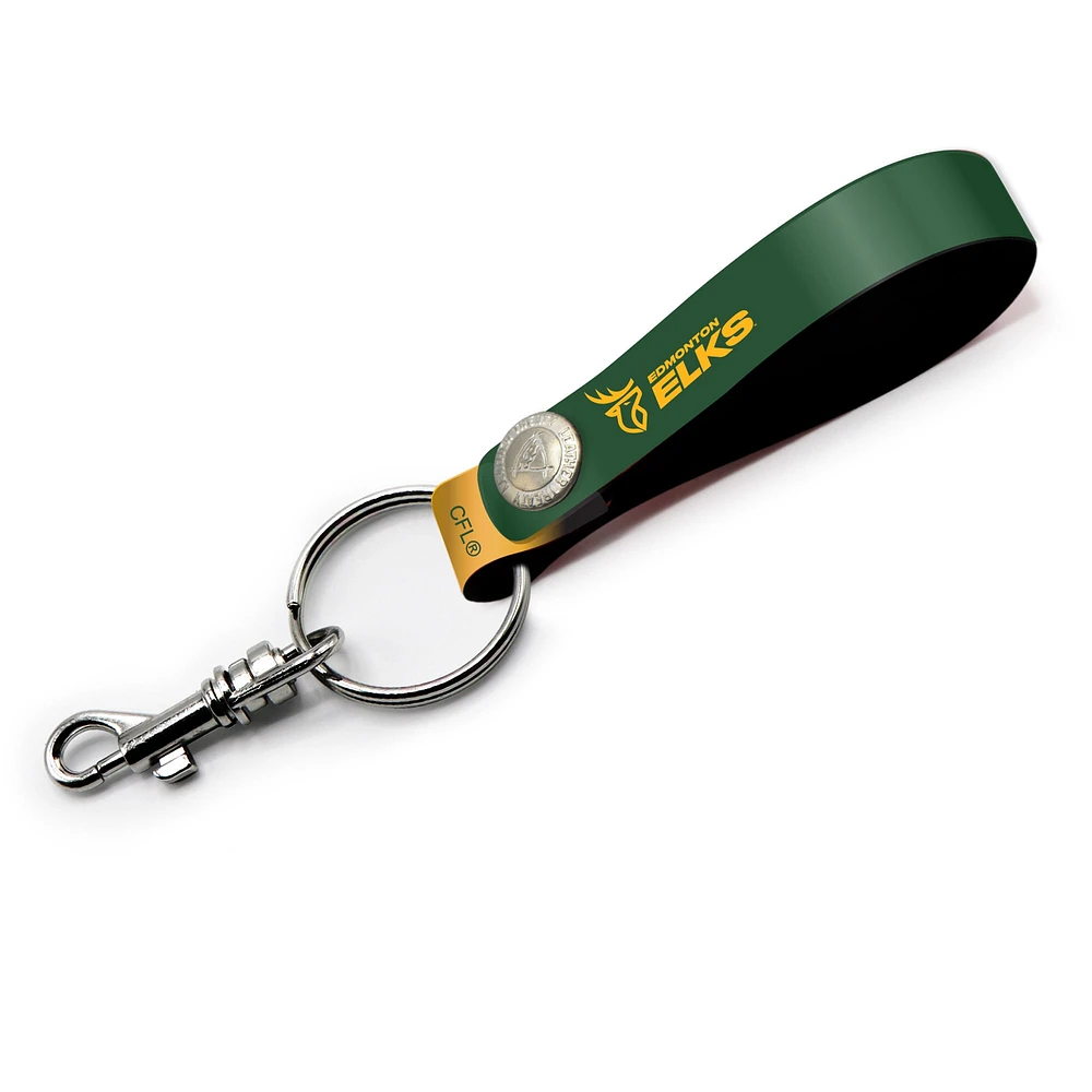 Edmonton Elks Personalized Leather Loop Keychain