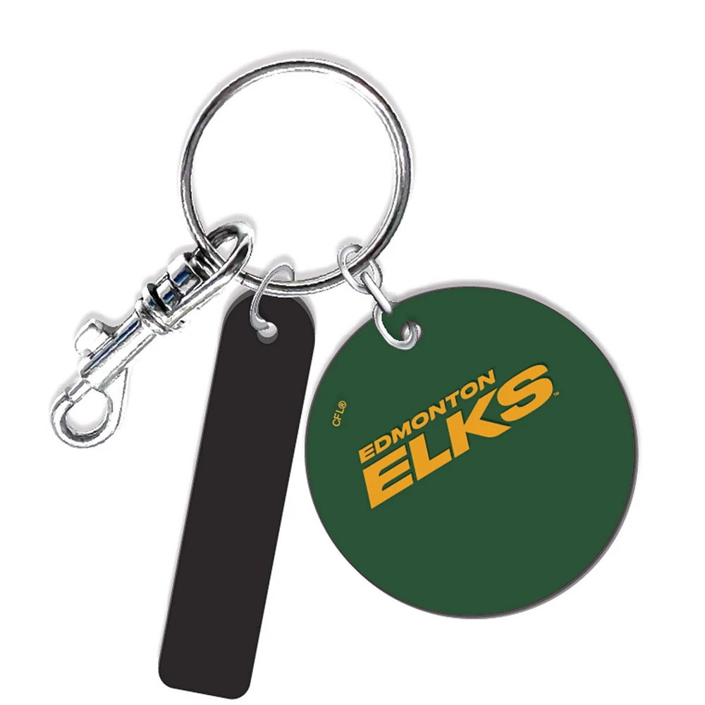 Porte-clés rond en cuir personnalisé Edmonton Elks