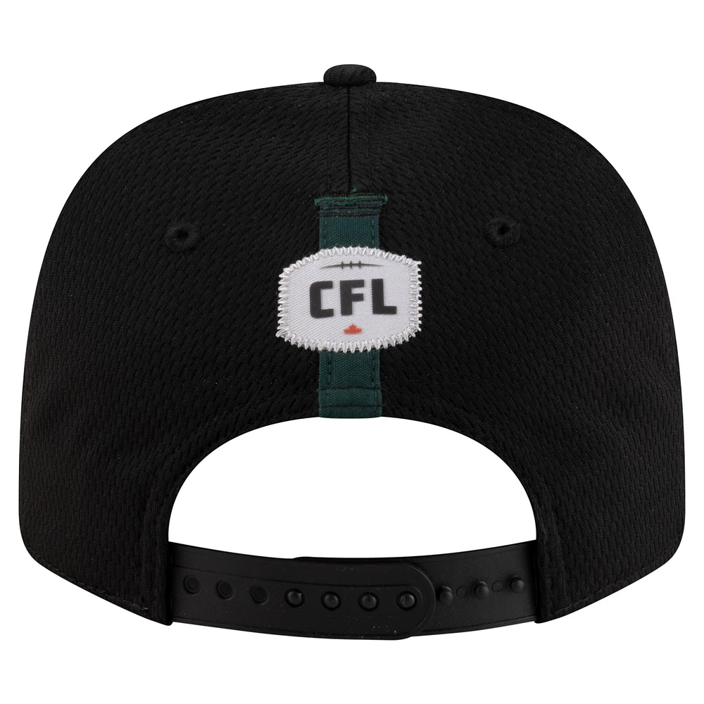 Casquette extensible noire New Era 9SEVENTY Sideline Alternate des Elks d'Edmonton pour homme
