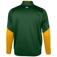 Men's New Era Dark Green Edmonton Elks Sideline Performance Fleece Quarter-Zip Top