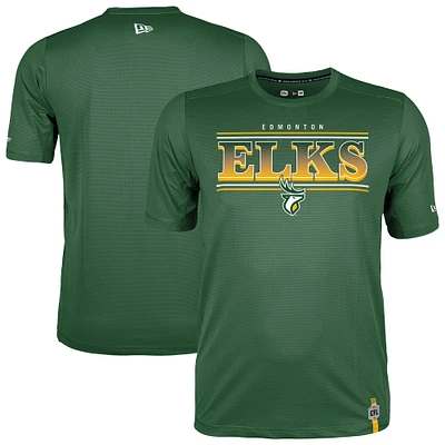 Men's New Era Dark Green Edmonton Elks Sideline Performance T-Shirt