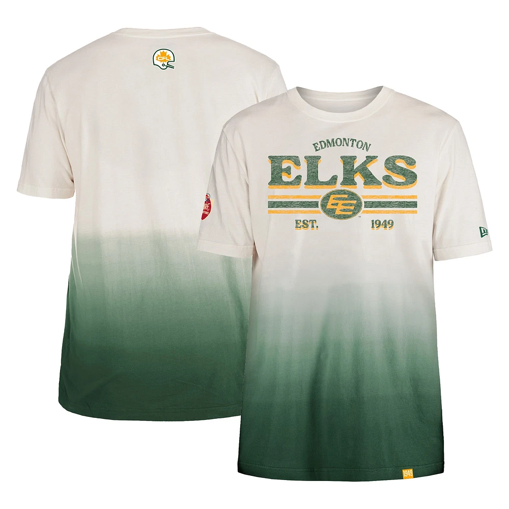 T-shirt New Era vert/crème Edmonton Elks Turf Traditions pour hommes