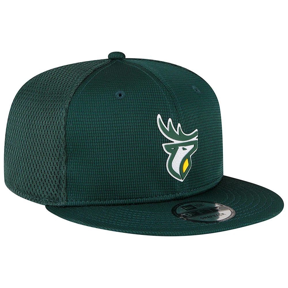 Casquette Edmonton Elks Sideline 9FIFTY Snapback New Era verte pour homme