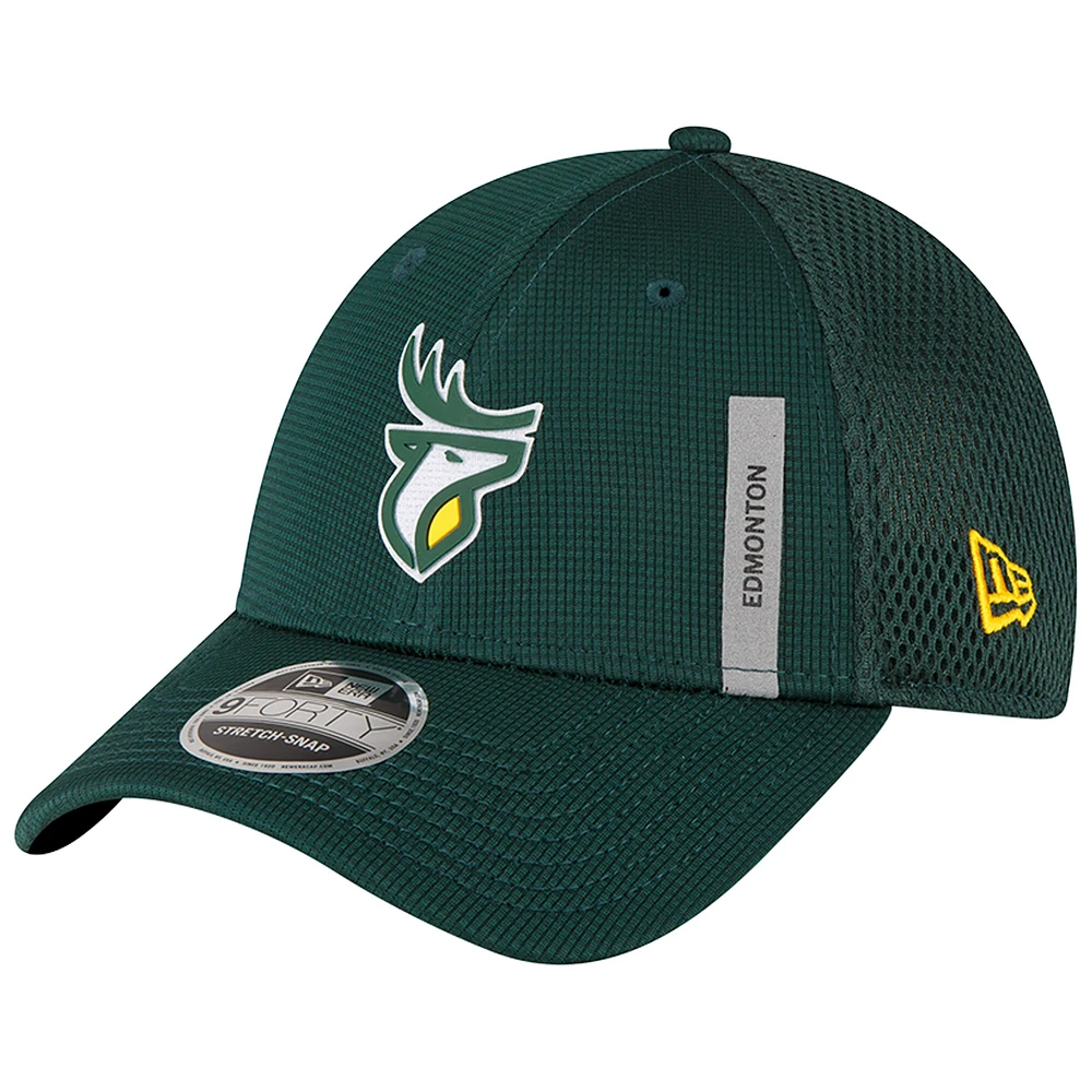 Casquette réglable New Era Edmonton Elks Sideline 9FORTY verte pour homme