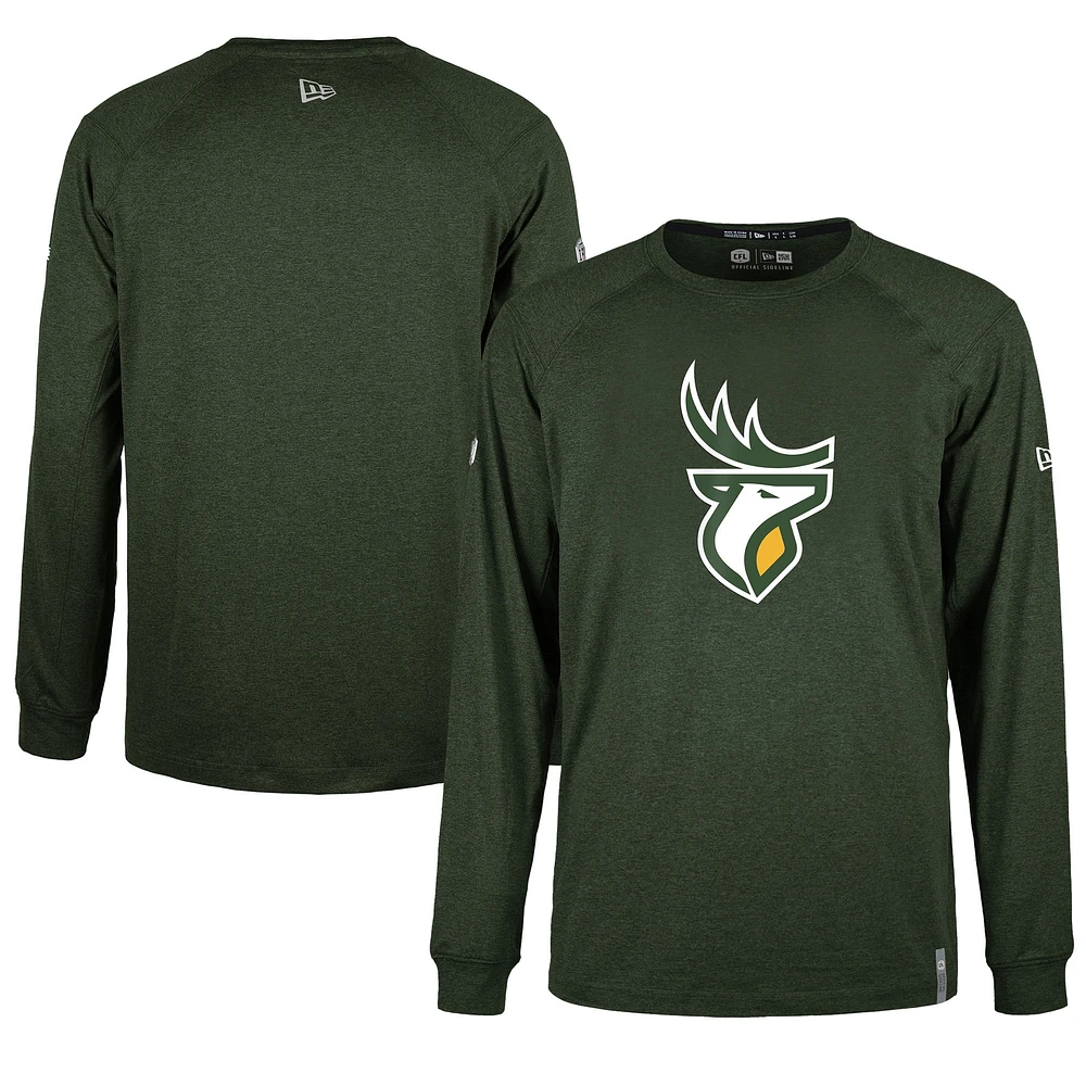 Men's New Era  Green Edmonton Elks Sideline Thrive Performance Long Sleeve T-Shirt