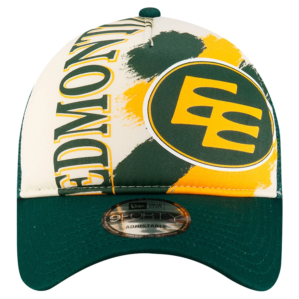 Casquette ajustable 9FORTY verte Edmonton Elks Turf Traditions New Era pour hommes