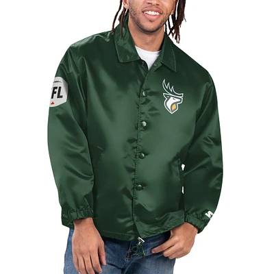 Men's Starter Green Edmonton Elks Option Route Full-Snap Coaches Jacket