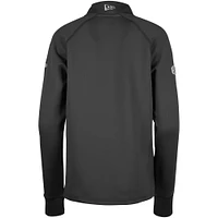 Women's 5th & Ocean by New Era Black Edmonton Elks Sideline Piper Performance Raglan Quarter-Zip Top