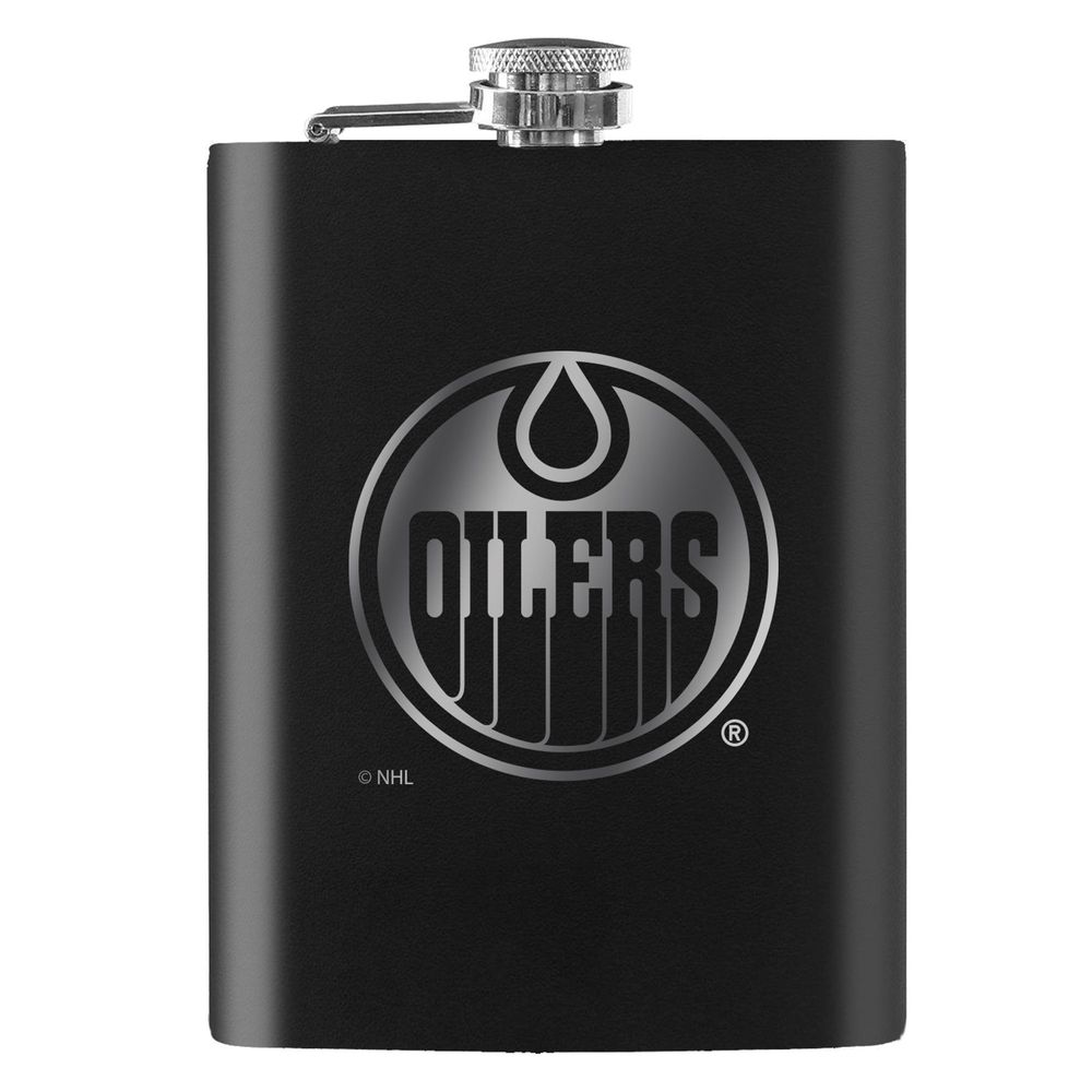 Black Edmonton Oilers 8oz. Laser Etched Flask