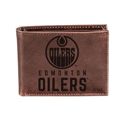 Brown Edmonton Oilers Bifold Leather Wallet