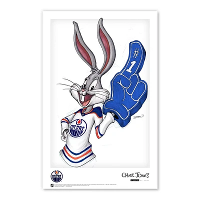 Bugs Bunny Edmonton Oilers Looney Tunes 11"x 17" affiche imprimée