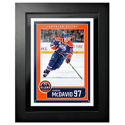 Connor McDavid Edmonton Oilers - 12'' x 16'' Jersey Block Design Framed Photo