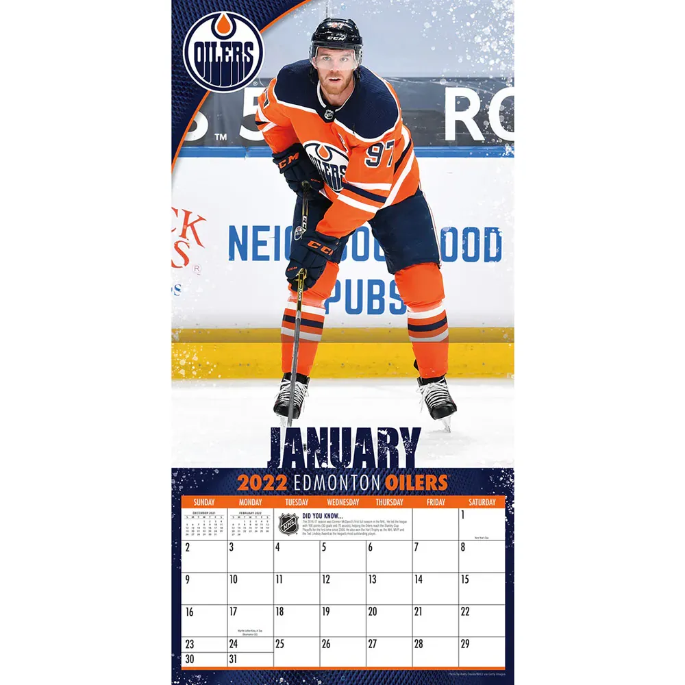 JON OILERS NONE CONNOR MCD 2022 12X12 LECTEUR MURAL CALENDRIER OFFCALWAL