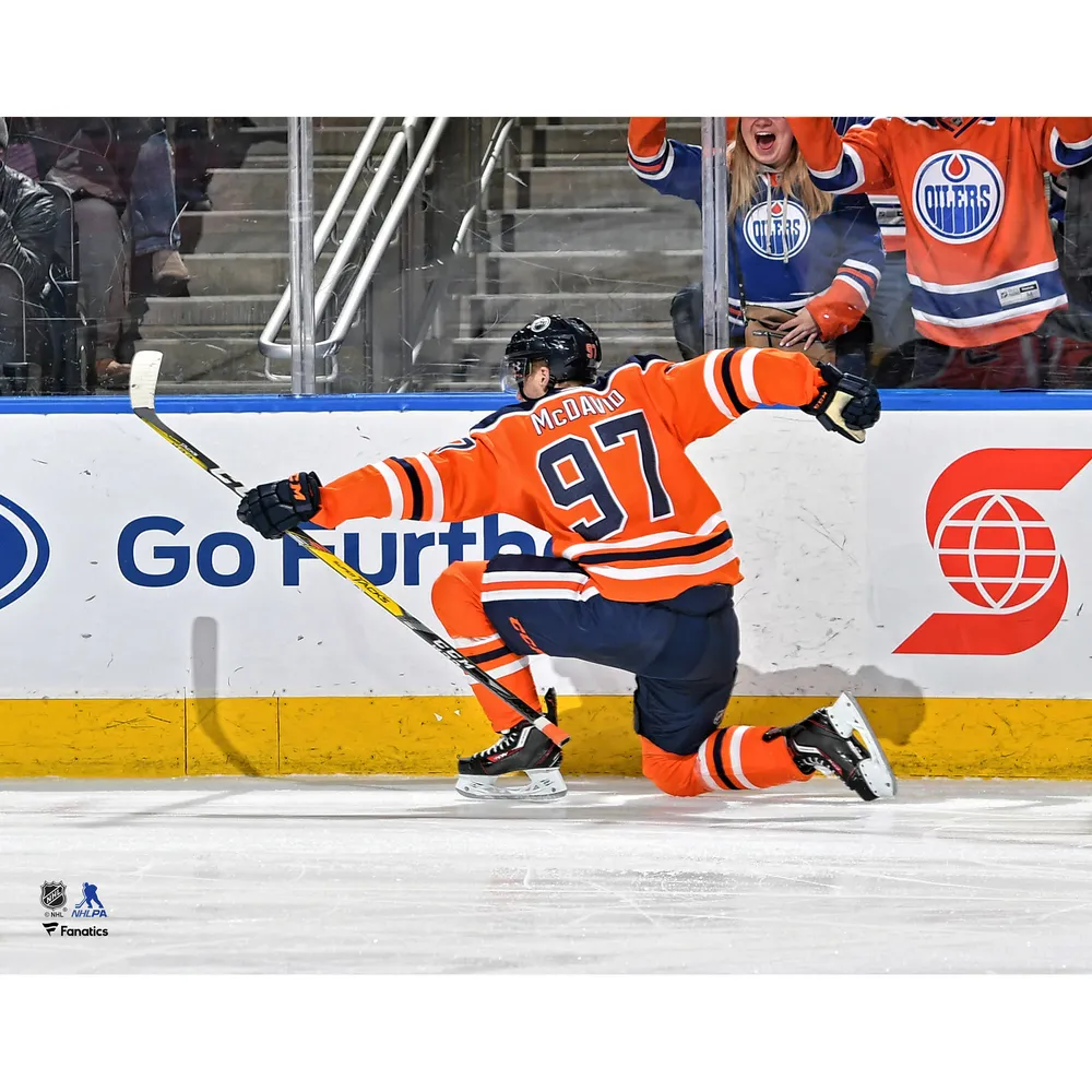 Leon Draisaitl Edmonton Oilers Fanatics Authentic Unsigned White Jersey Skating Photograph