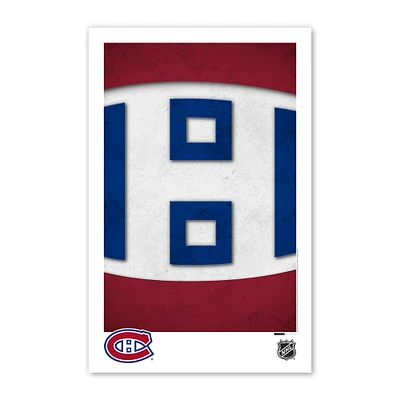 Affiche minimaliste avec logo des Oilers d'Edmonton 11" x 17"