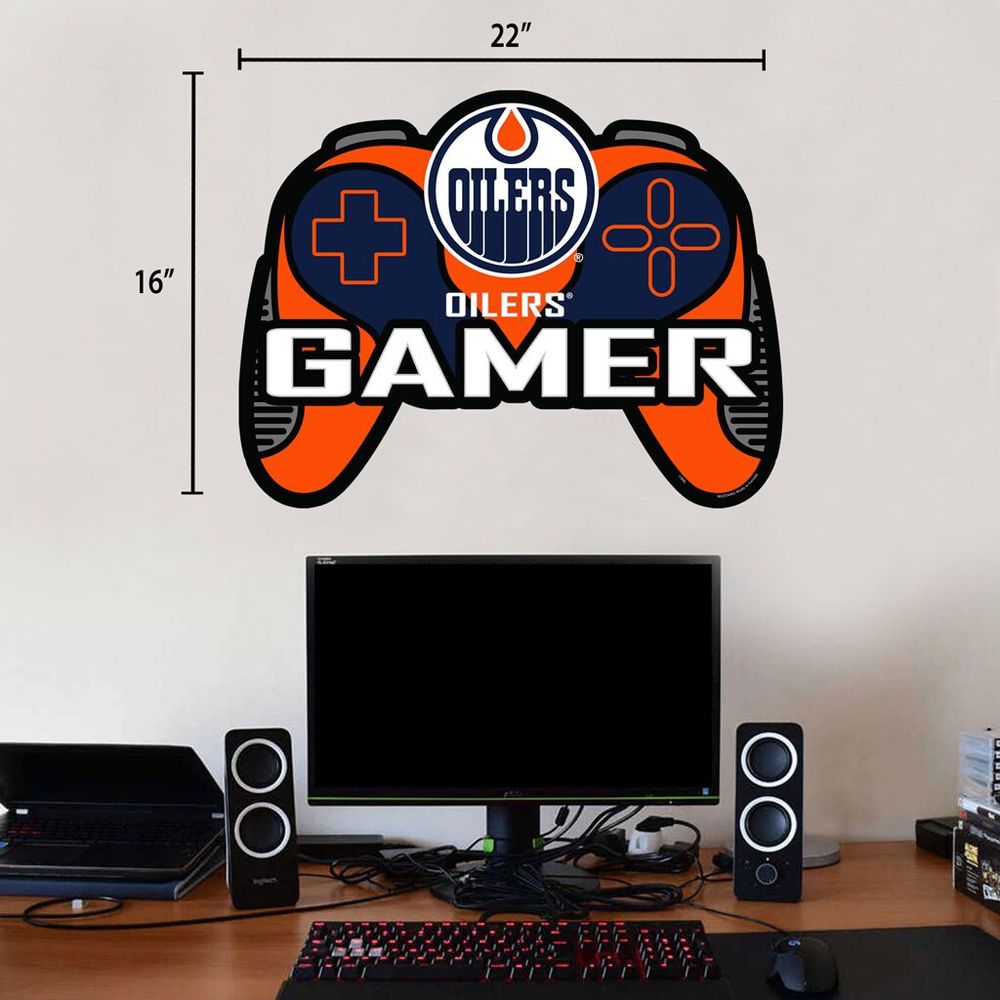 Edmonton Oilers - 16'' x 22'' Controller Gamer Wall Decal