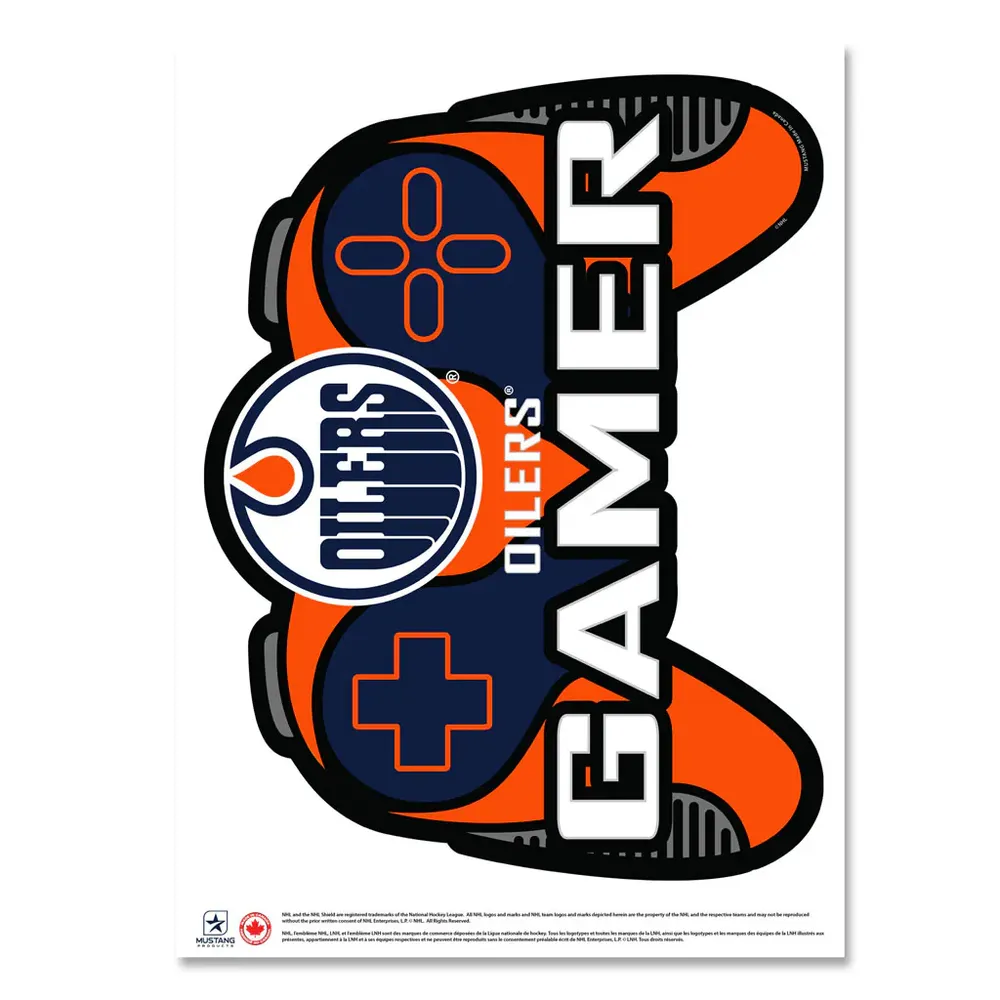 Edmonton Oilers - Décalcomanie murale 16'' x 22'' Controller Gamer