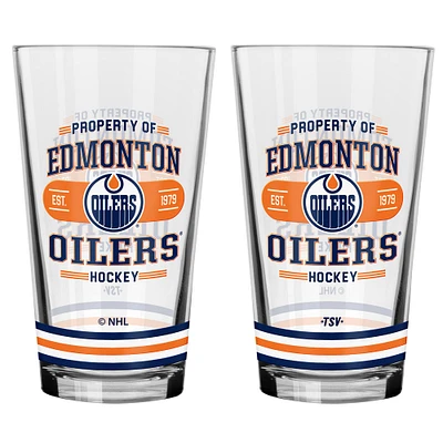 Ensemble de 2 verres à mélange des Oilers d'Edmonton