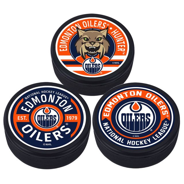 Oilers d'Edmonton - Paquet de 3 rondelles