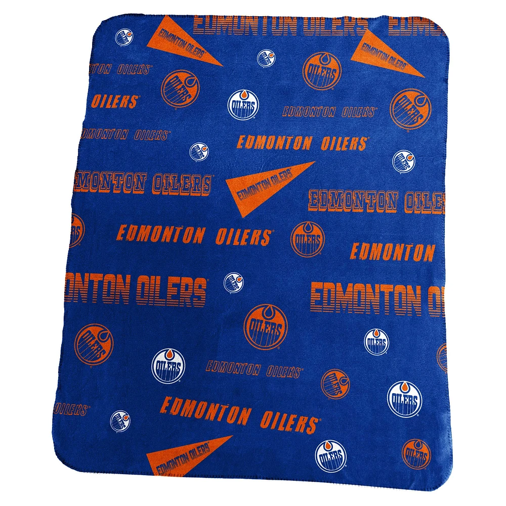 Couverture polaire classique 50" x 60" des Oilers d'Edmonton