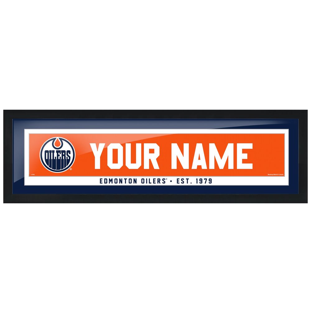 Edmonton Oilers 6'' x 22'' Personalized Name Bar Frame