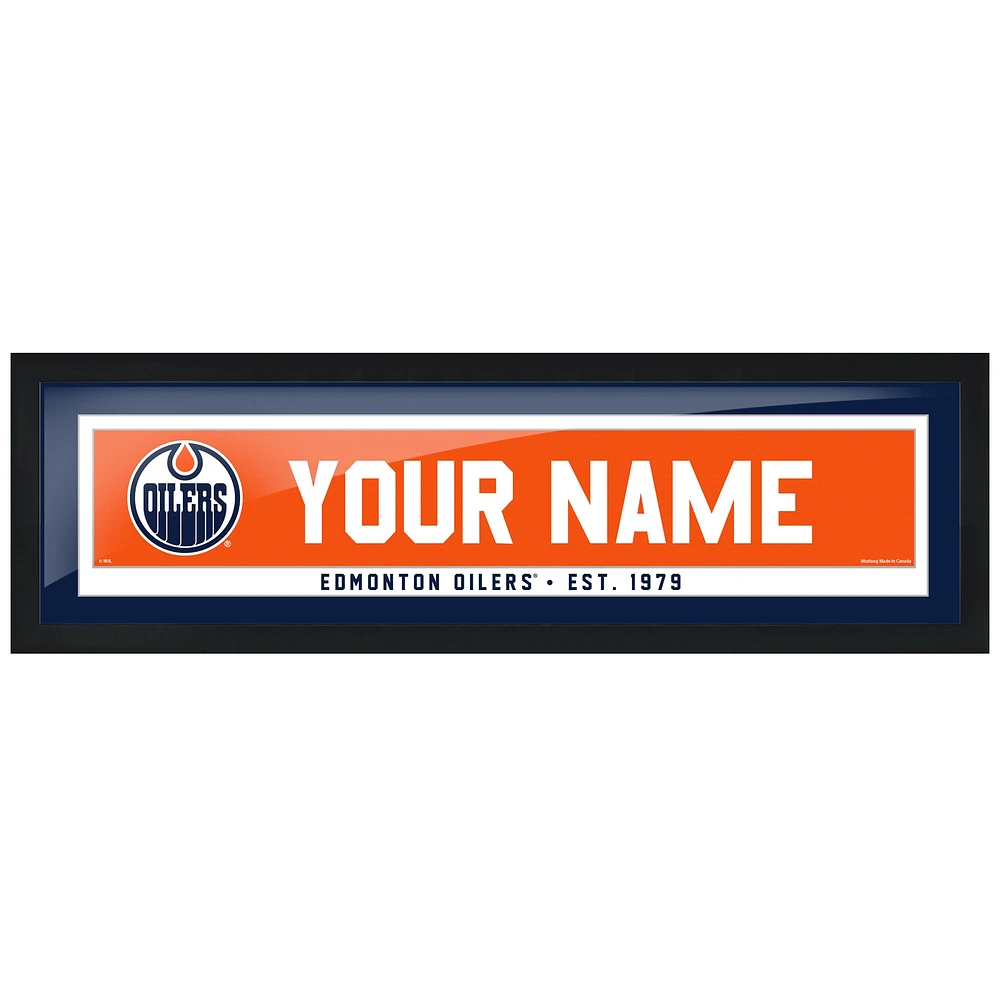 Cadre de barre de nom personnalisé 6 '' x 22 '' Oilers d'Edmonton