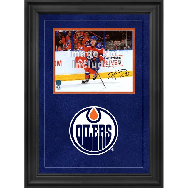 Zach Hyman Edmonton Oilers Fanatics Authentic Autographed 16 x 20 Blue  Jersey Celebrating Photograph with Lets Go Oilers! Inscription
