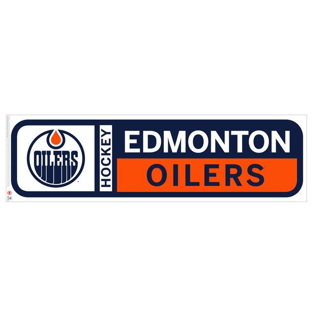 Décalcomanie murale repositionnable avec logo d'équipe 90'' x 23'' des Oilers d'Edmonton