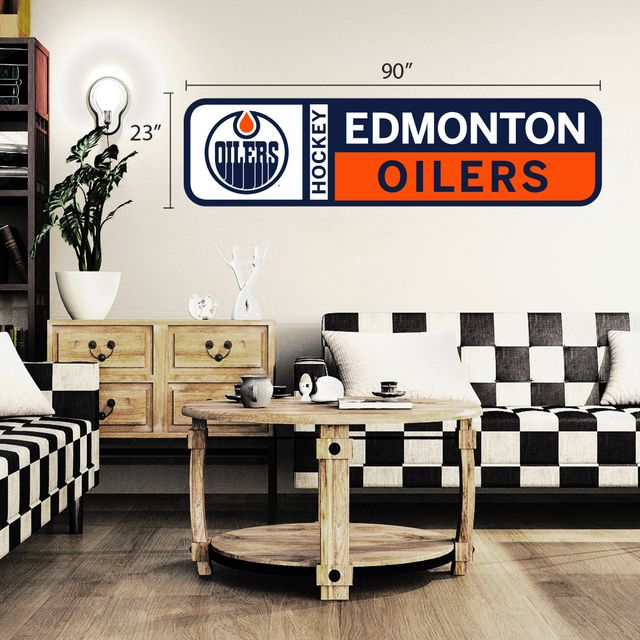 Décalcomanie murale repositionnable avec logo d'équipe 90'' x 23'' des Oilers d'Edmonton