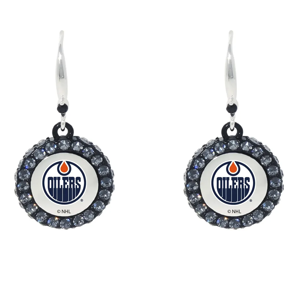 Lids Edmonton Oilers Hockey Puck Earrings