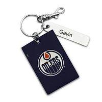 Edmonton Oilers - Coffret cadeau trois pièces en cuir avec étiquette personnalisée