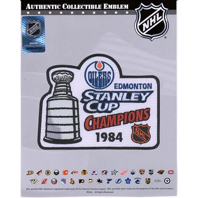 cusson de maillot non signé de l'emblème national des champions de la Coupe Stanley des Oilers d'Edmonton