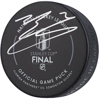 Evan Bouchard Rondelle de hockey dédicacée de la finale de la Coupe Stanley des Oilers d'Edmonton 2024