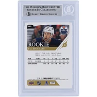 Carte de recrue authentifiée autographiée par Evan Bouchard des Oilers d'Edmonton Upper Deck Parkhurst #342 Beckett 2018-19 Fanatics Witnessed