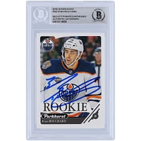 Carte de recrue authentifiée autographiée par Evan Bouchard des Oilers d'Edmonton Upper Deck Parkhurst #342 Beckett 2018-19 Fanatics Witnessed