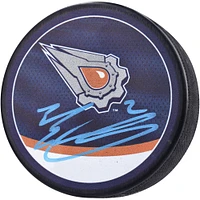 Rondelle de hockey rétro inversée autographiée par Evan Bouchard des Oilers d'Edmonton 2022-23