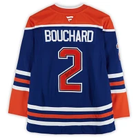 Evan Bouchard Edmonton Oilers Autographed Royal Fanatics Premium Jersey