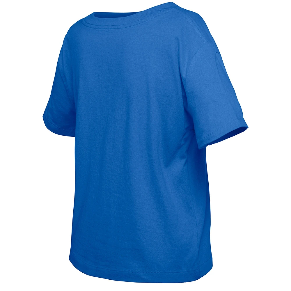 T-shirt à paillettes rabat Royal Edmonton Oilers de New Era pour fille