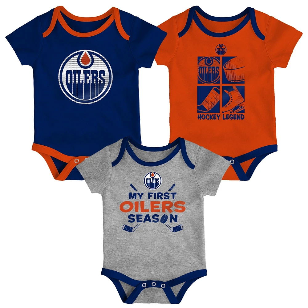 Infant Edmonton Oilers Legend 3-Pack Bodysuit Set