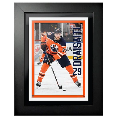 Leon Draisaitl Edmonton Oilers - 12'' x 16'' Jersey Framed Photo