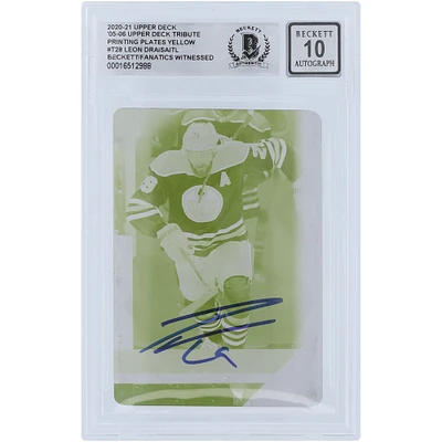 Leon Draisaitl Edmonton Oilers Autographed 2020-21 Upper Deck UD '05-06 Tribute Yellow Printing Plate #T-28 #1/1 Beckett Fanatics Witnessed Authenticated 10 Card 
