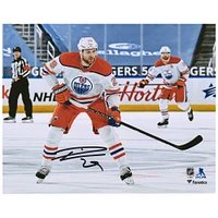 Leon Draisaitl Edmonton Oilers Autographed 8" x 10" Reverse Retro Jersey Skating Photograph