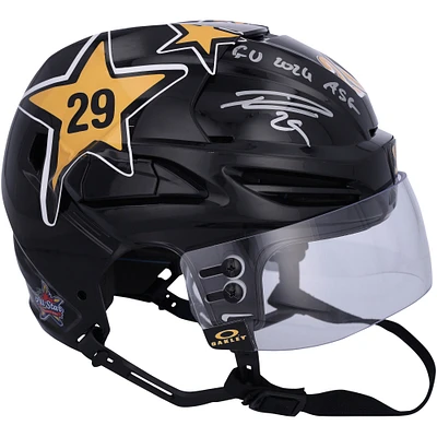 Leon Draisaitl Edmonton Oilers Autographed Game-Used Black Warrior Helmet from the 2024 NHL All-Star Game on February 3, 2024 with "GU 2024 ASG" Inscription