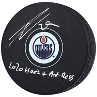 Leon Draisaitl Edmonton Oilers Autographed Hockey Puck with "2020 Hart + Art Ross" Inscription
