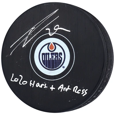 Leon Draisaitl Edmonton Oilers Autographed Hockey Puck with "2020 Hart + Art Ross" Inscription