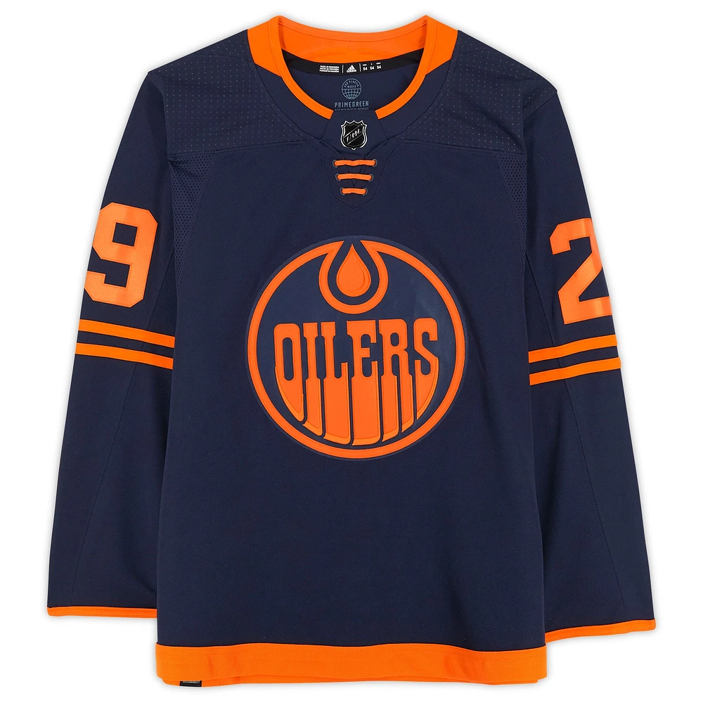 Leon Draisaitl Edmonton Oilers Autographed Navy Alternate Adidas Authentic Jersey