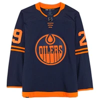 Leon Draisaitl Edmonton Oilers Autographed Navy Alternate Adidas Authentic Jersey