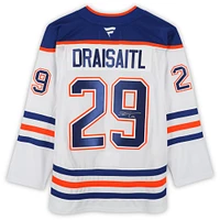 Leon Draisaitl Edmonton Oilers Autographed White Fanatics Premium Jersey 