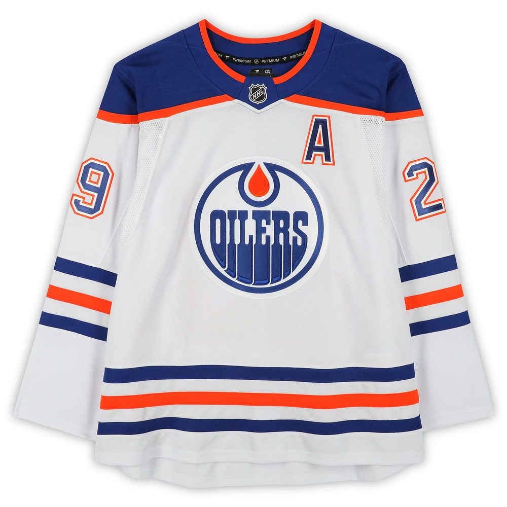Leon Draisaitl Edmonton Oilers Autographed White Fanatics Premium Jersey 